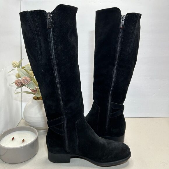 New La Canadienne Stella Suede Knee High Boots Side Zip Black Women 5M NWOB - Picture 7 of 10